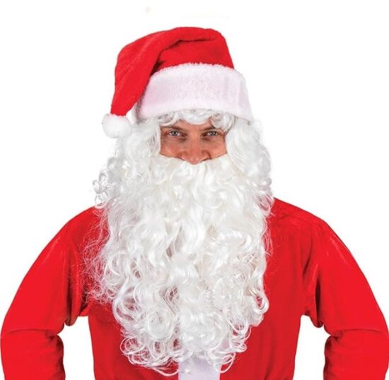 Ziemassvētku vecīša kostīms - Salaveča bārda, parūka cepure